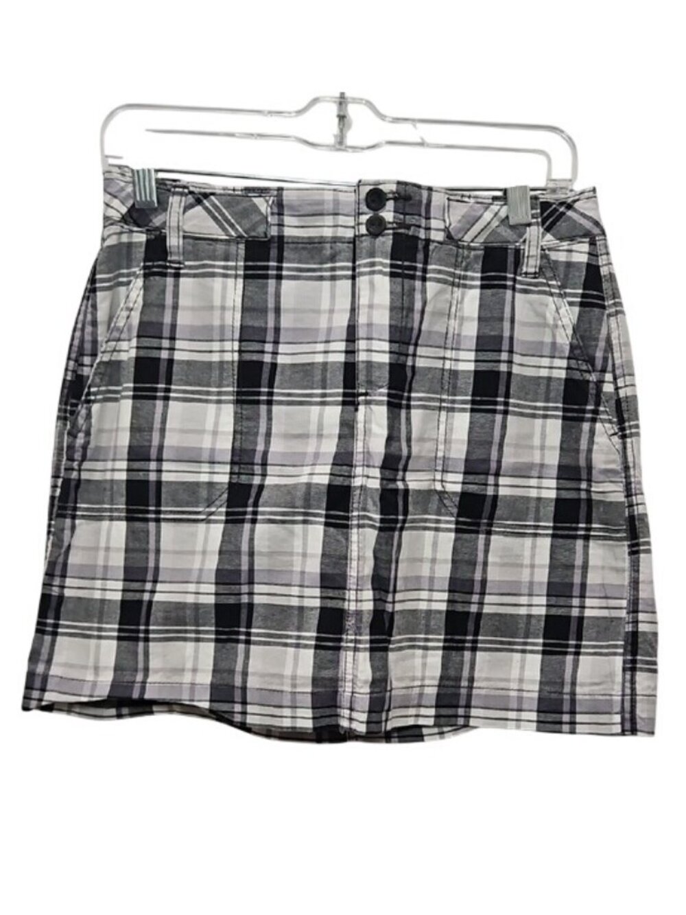 St. John's Bay Black and White Plaid Skort Size 6 Women's Preppy Golf Vacation